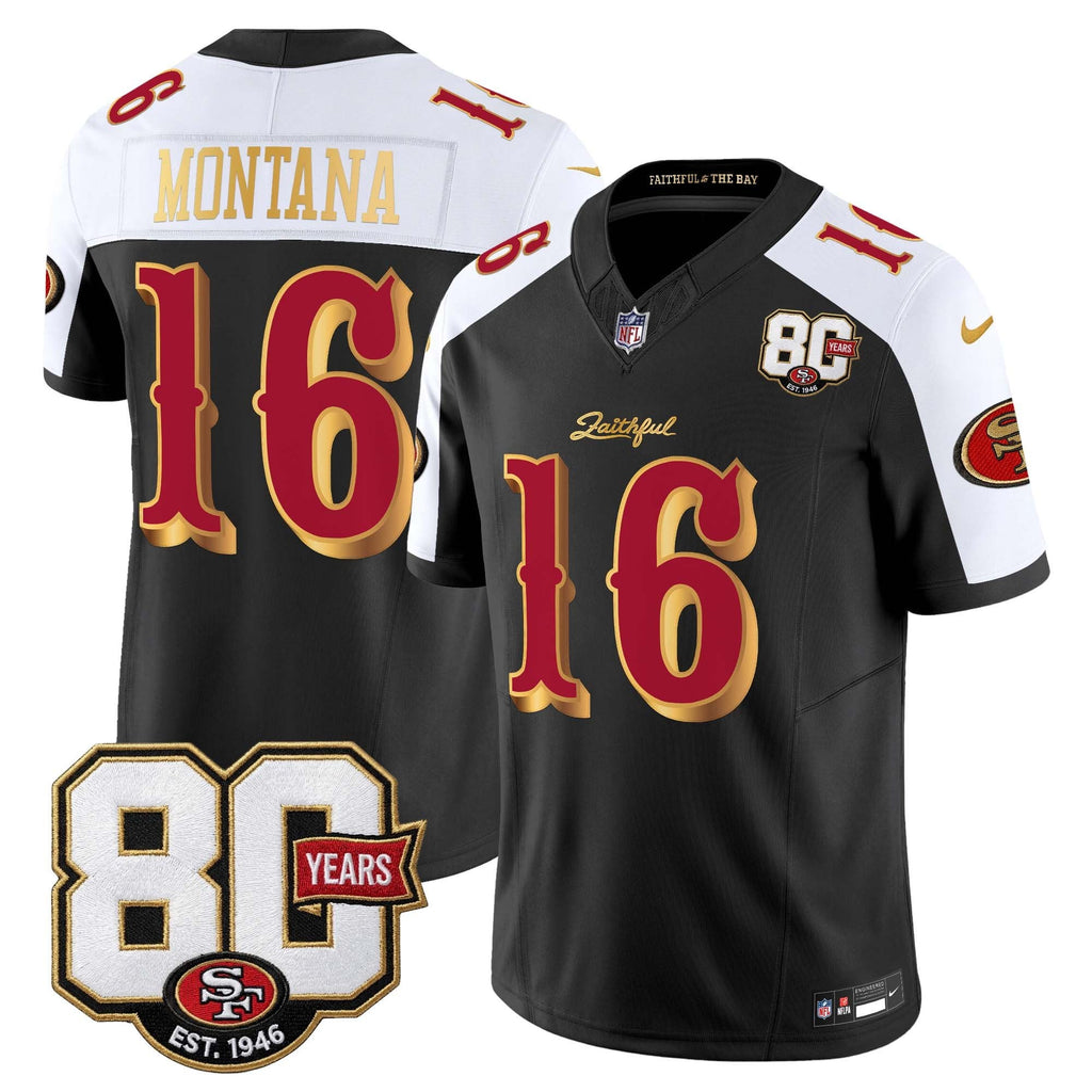 Men's San Francisco 49ers 80th Anniversary Patch Vapor Limited Jersey - Rivalries Edition - All Stitched
