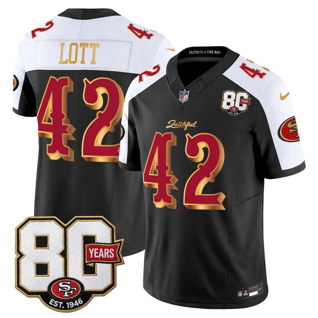 Men's San Francisco 49ers 80th Anniversary Patch Vapor Limited Jersey - Rivalries Edition - All Stitched