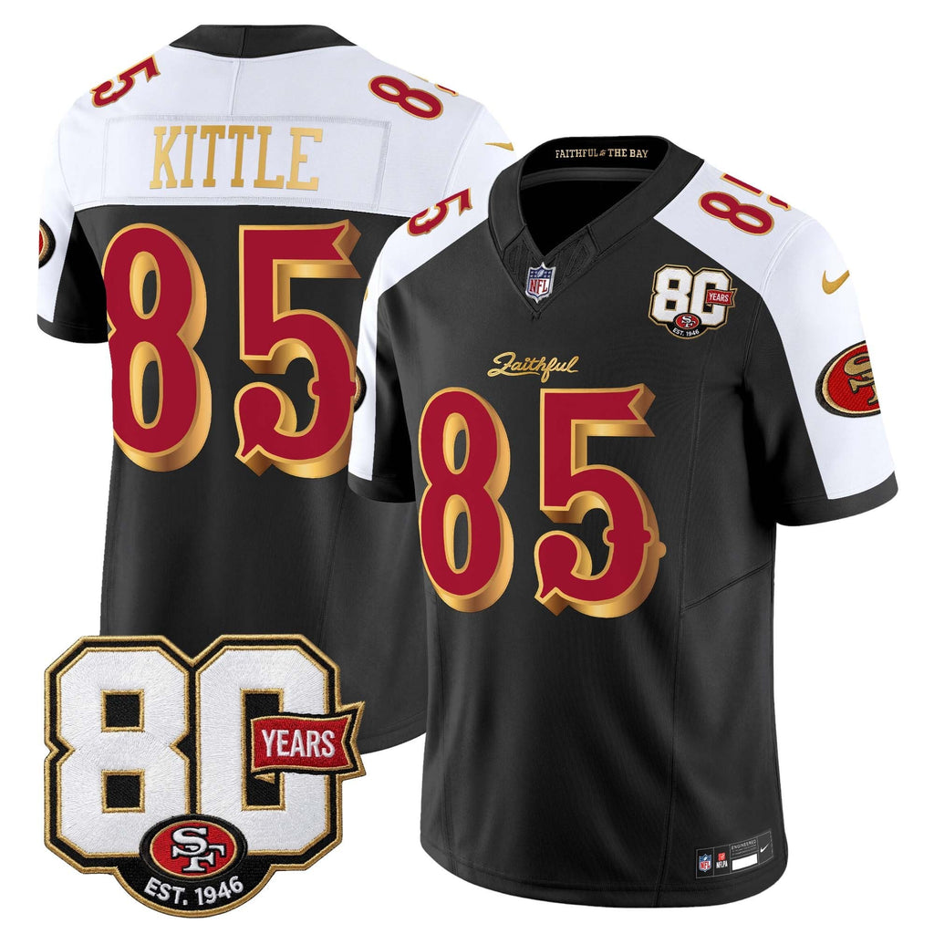 Men's San Francisco 49ers 80th Anniversary Patch Vapor Limited Jersey - Rivalries Edition - All Stitched