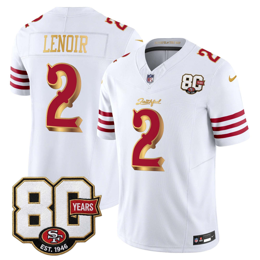 Men's San Francisco 49ers 80th Anniversary Patch Vapor Limited Jersey - Rivalries Edition - All Stitched