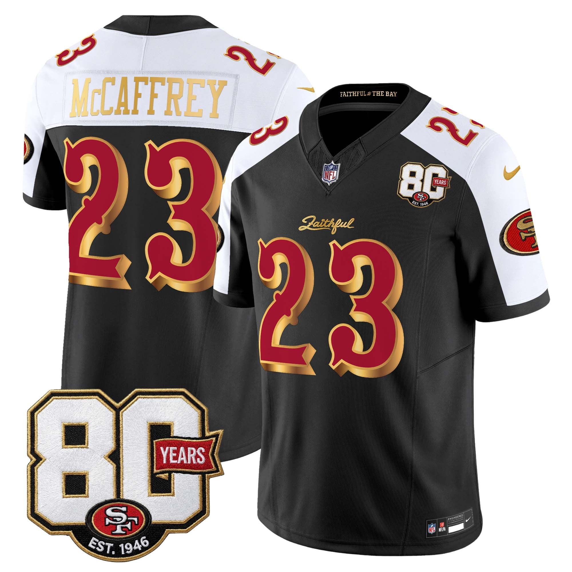 Men's San Francisco 49ers 80th Anniversary Patch Vapor Limited Jersey - Rivalries Edition - All Stitched