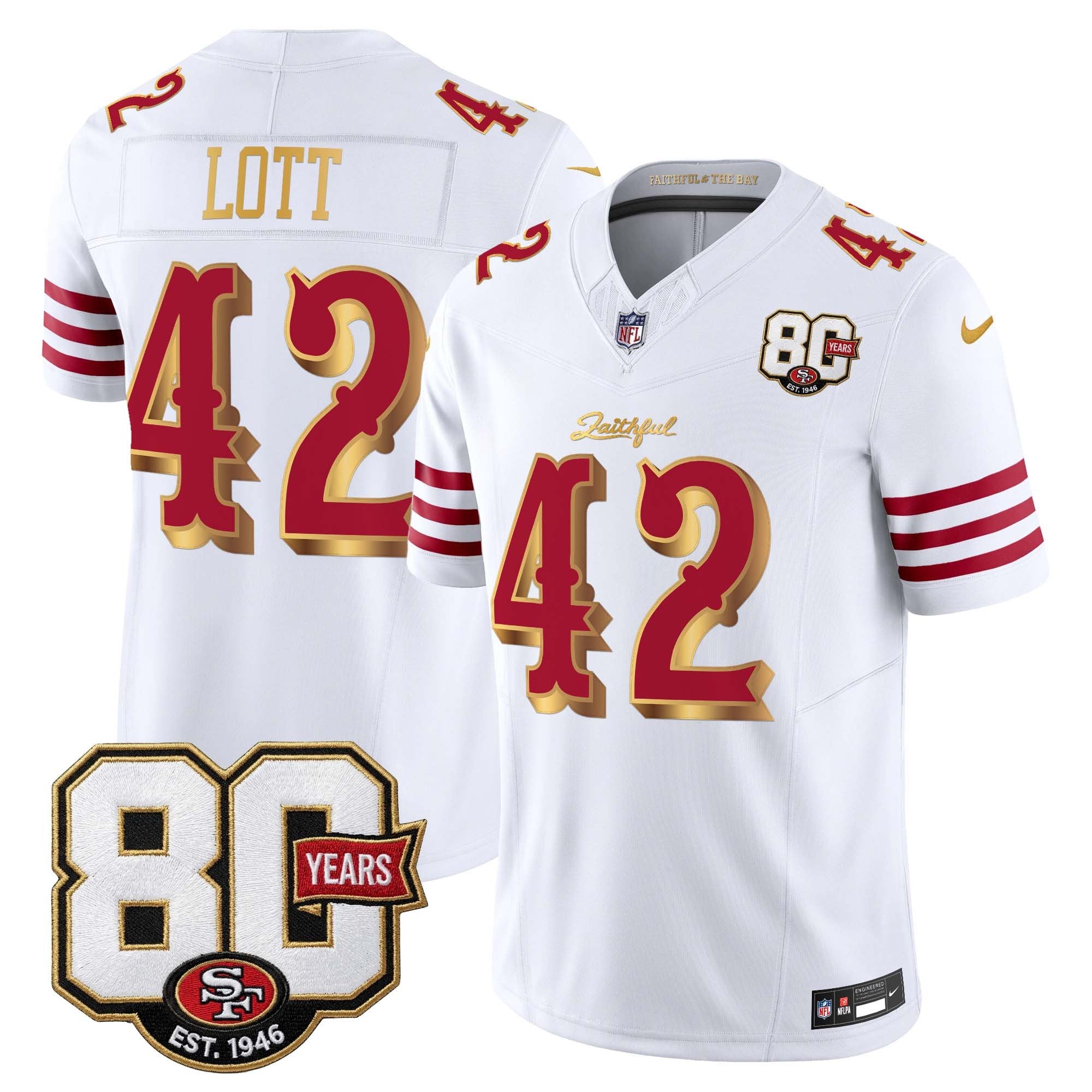 Men's San Francisco 49ers 80th Anniversary Patch Vapor Limited Jersey - Rivalries Edition - All Stitched