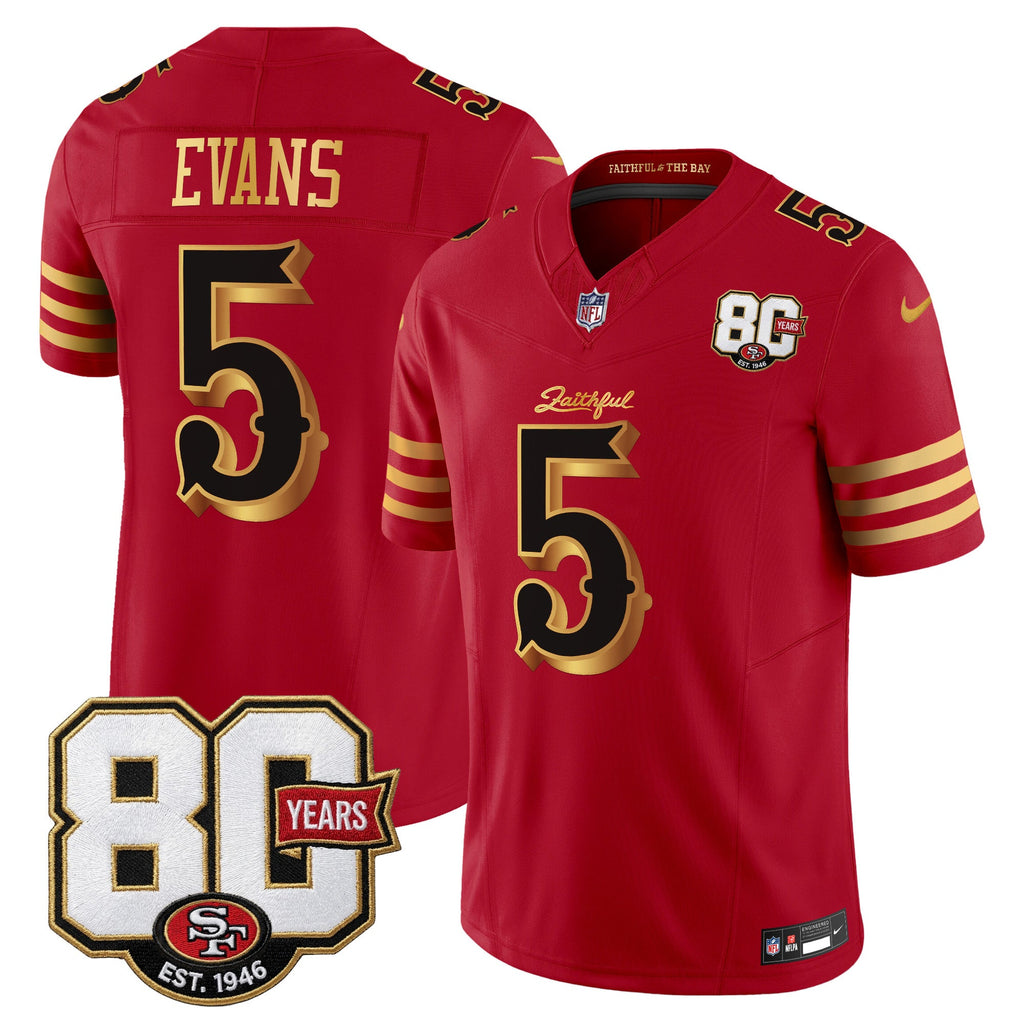 Men's San Francisco 49ers 80th Anniversary Patch Vapor Limited Jersey - Rivalries Edition - All Stitched
