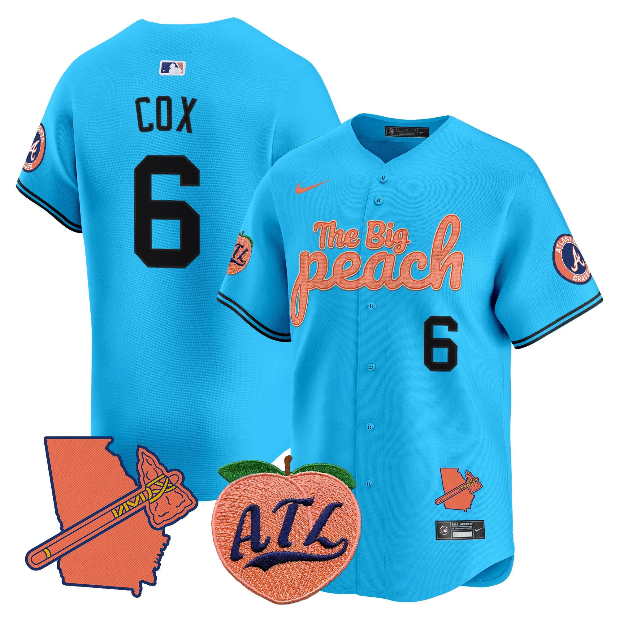 ATL The Big Peach Vapor Premier Limited Jersey - Stitched