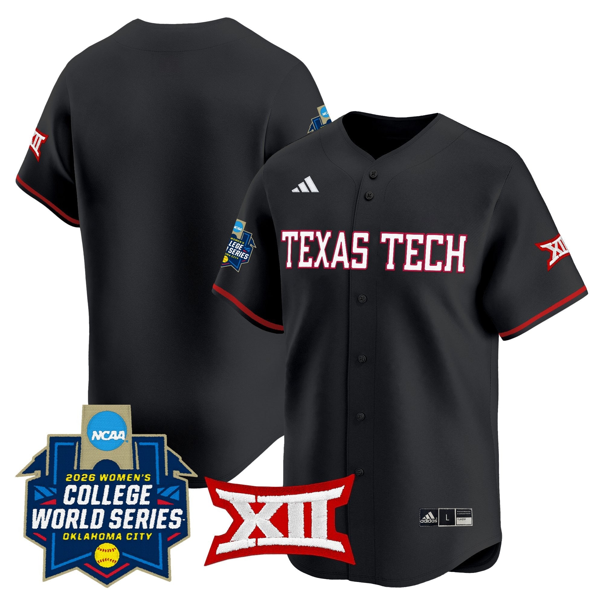 Men's size - Texas Tech Red Raiders Softball 2026 World Series (WCWS) Vapor Premier Limited Jersey - All Stitched