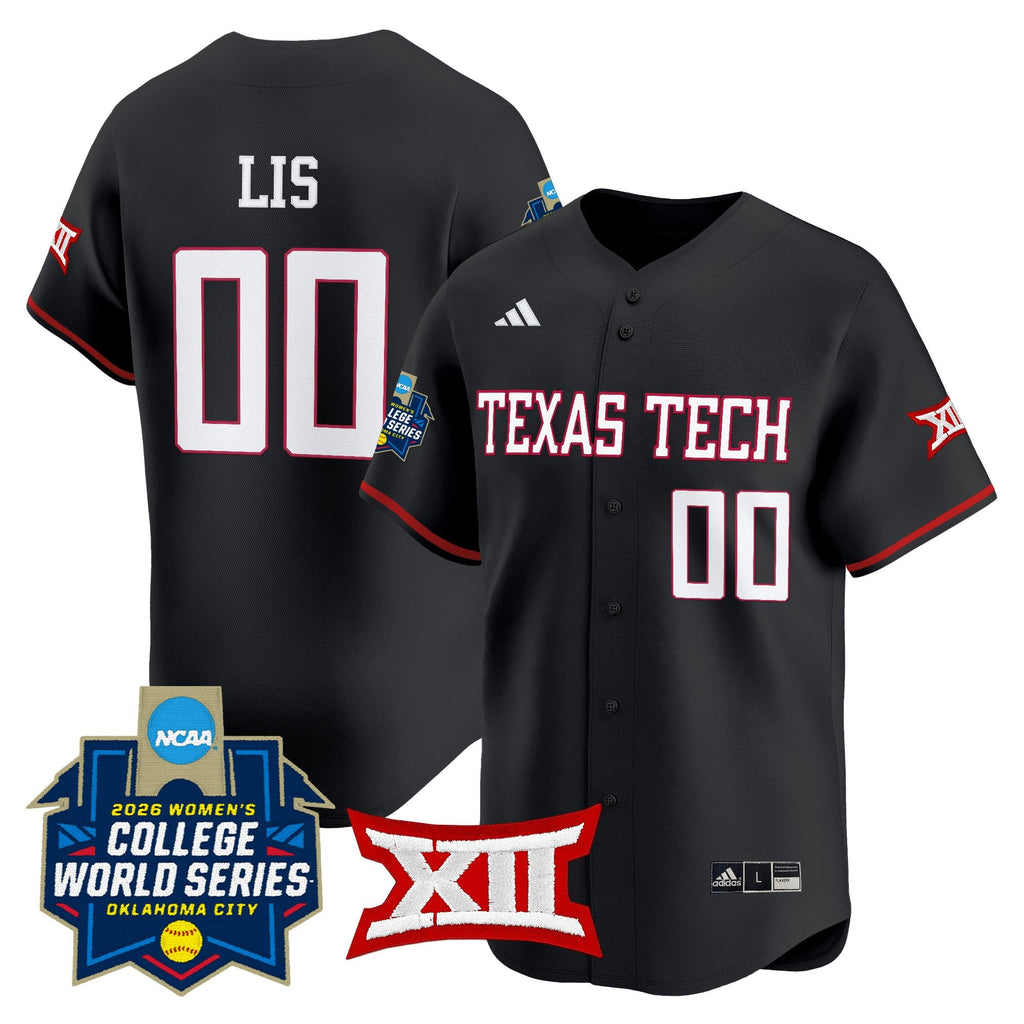 Men's size - Texas Tech Red Raiders Softball 2026 World Series (WCWS) Vapor Premier Limited Jersey - All Stitched
