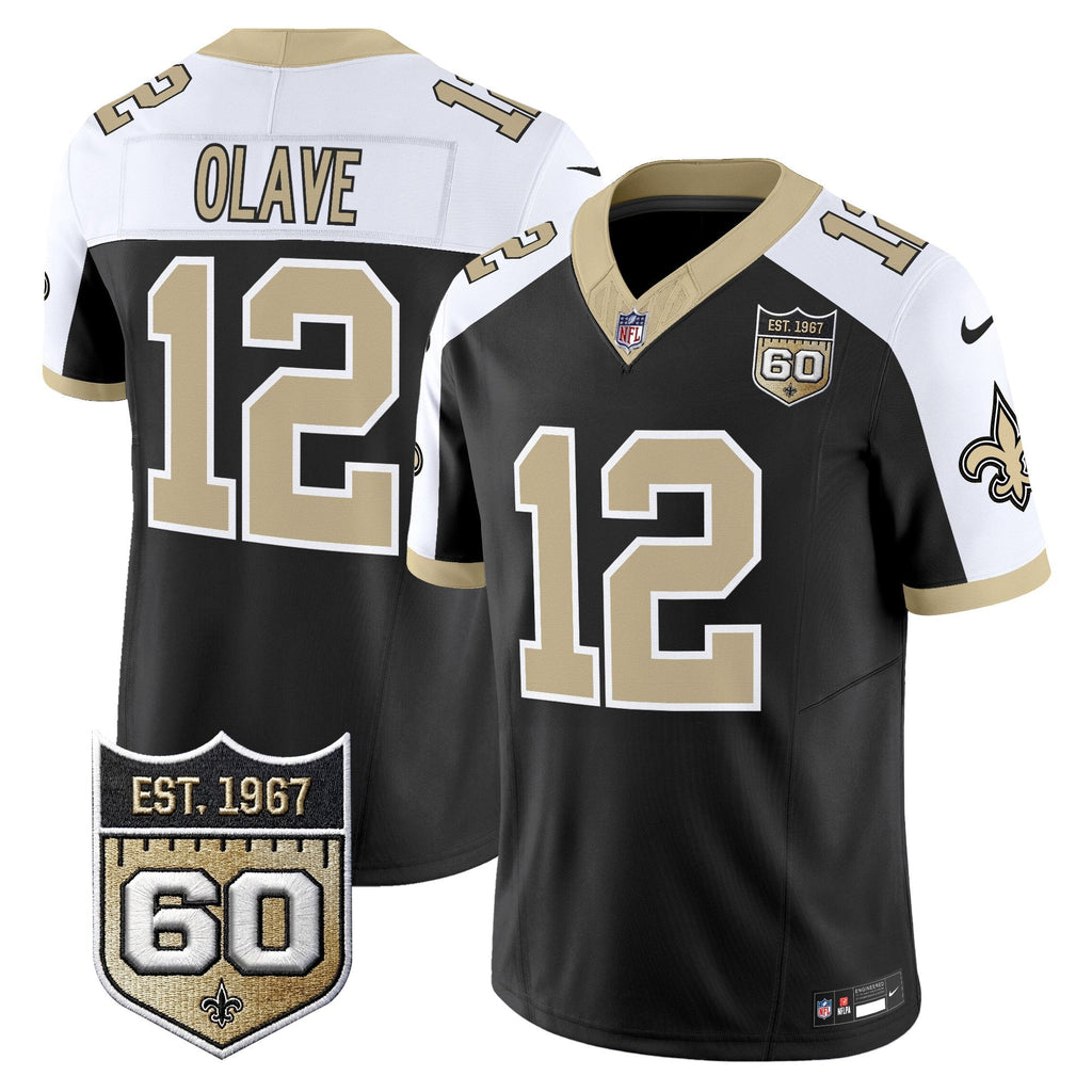 Men's New Orleans Saints 60th Anniversary Patch Vapor Jersey - Gameday Golds Edition - All Stitched