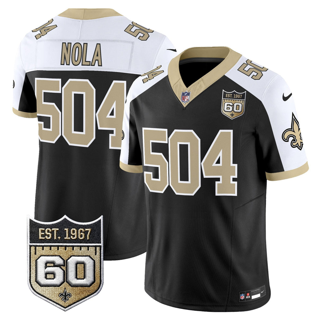 Men's New Orleans Saints 60th Anniversary Patch Vapor Jersey - Gameday Golds Edition - All Stitched