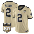 Men's New Orleans Saints 60th Anniversary Patch Vapor Jersey - Gameday Golds Edition - All Stitched