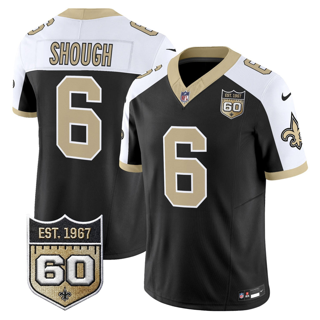 Men's New Orleans Saints 60th Anniversary Patch Vapor Jersey - Gameday Golds Edition - All Stitched