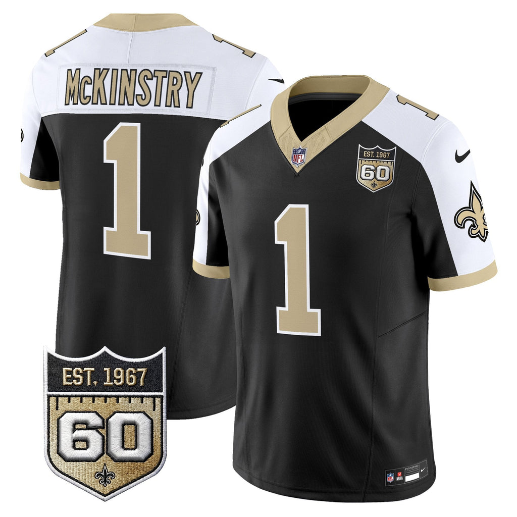 Men's New Orleans Saints 60th Anniversary Patch Vapor Jersey - Gameday Golds Edition - All Stitched