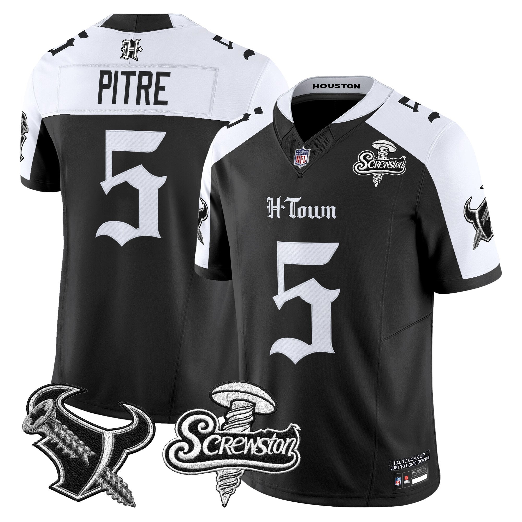 Men's Houston Texans DJ Screw Vapor Limited Jersey - Gothic Edition - All Stitched