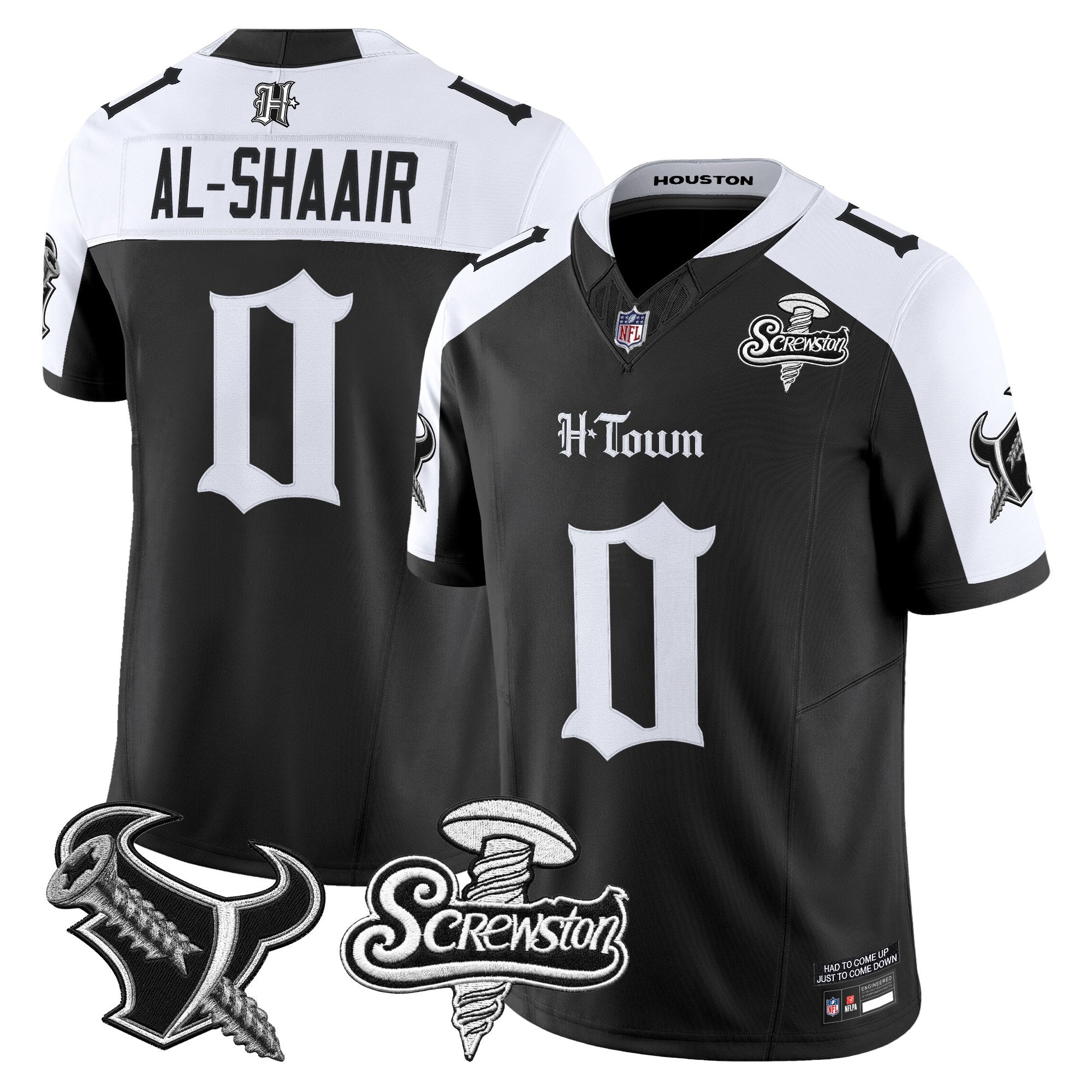 Men's Houston Texans DJ Screw Vapor Limited Jersey - Gothic Edition - All Stitched