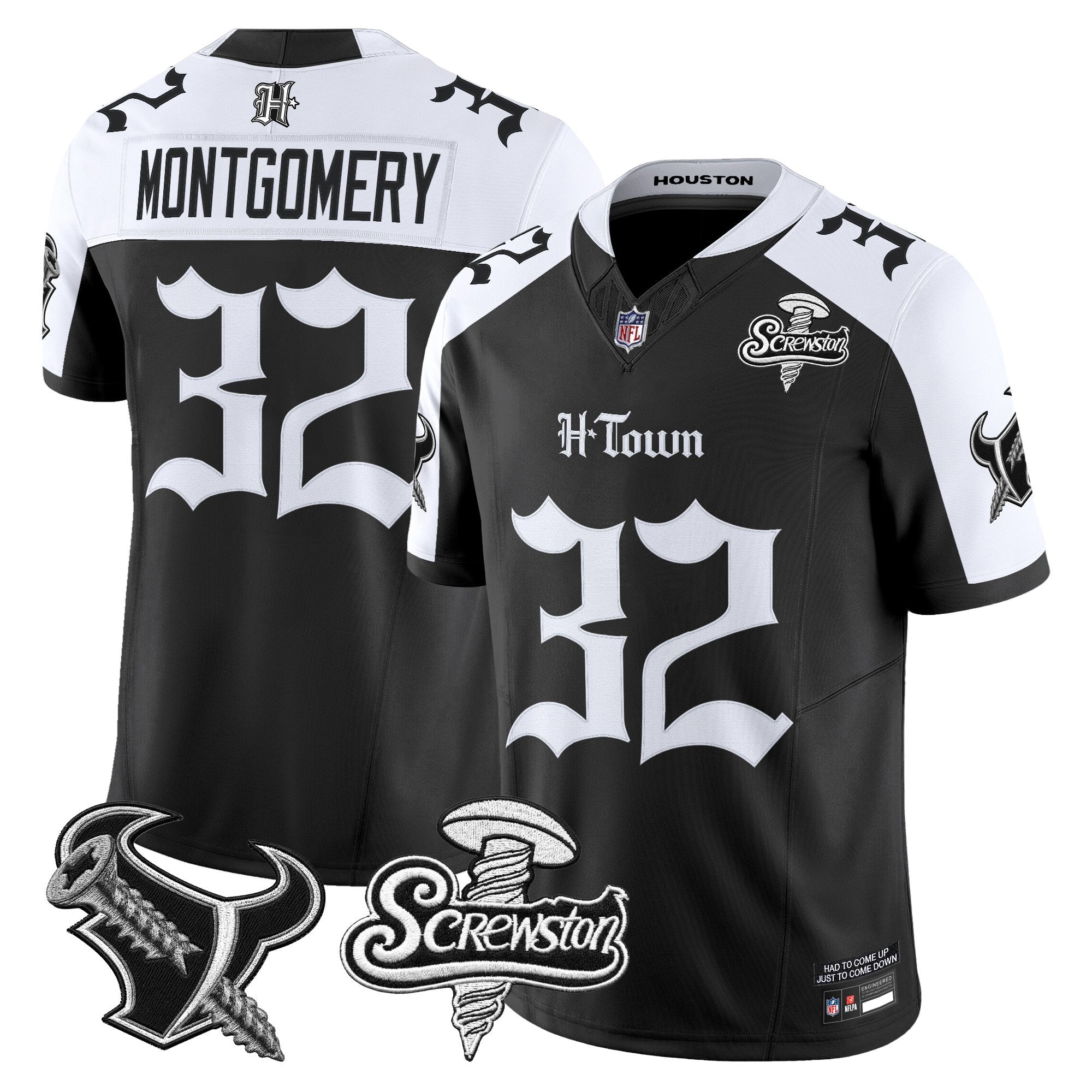 Men's Houston Texans DJ Screw Vapor Limited Jersey - Gothic Edition - All Stitched