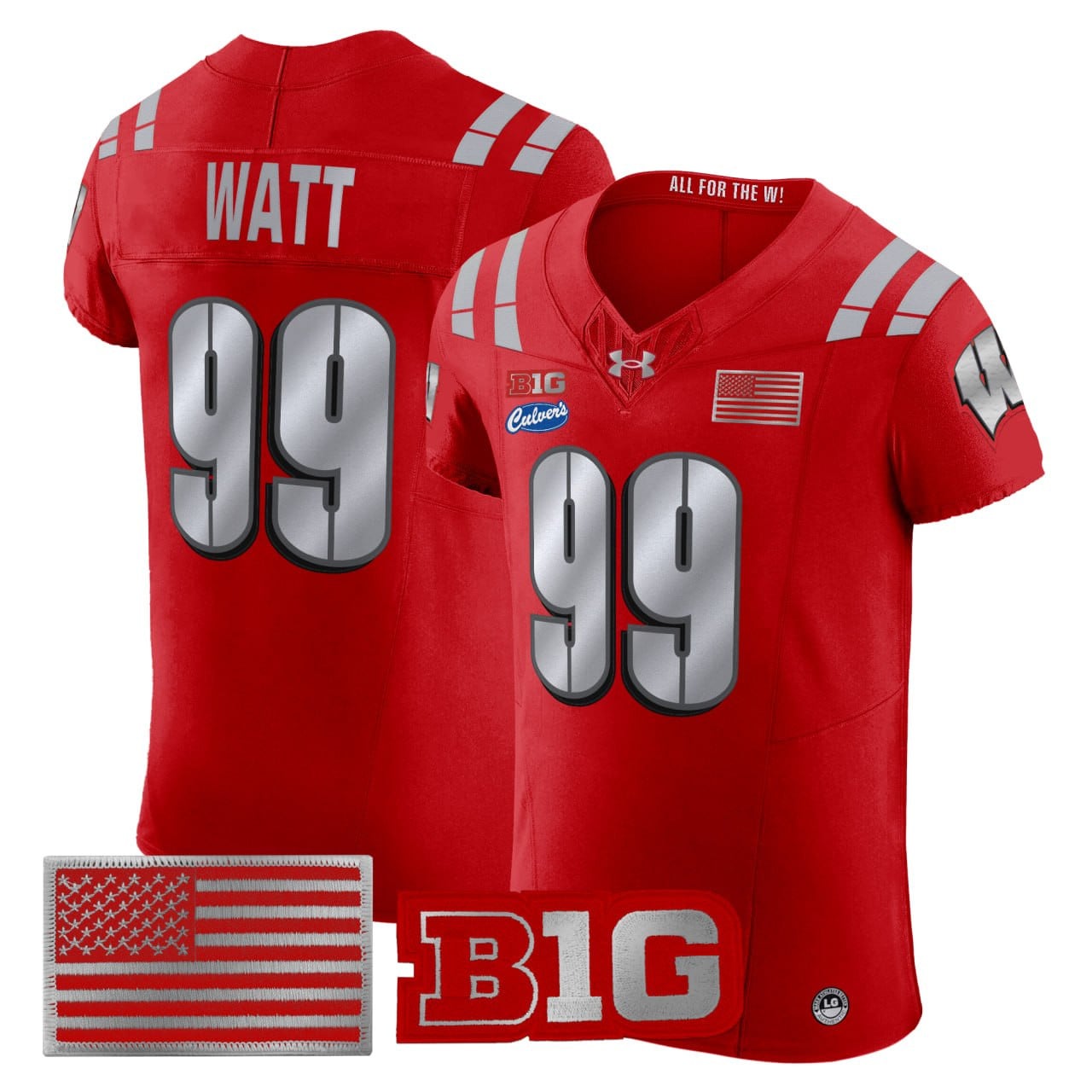 J.J. Watt #99 Wisconsin Badgers Lambeau Vapor Elite Jersey - Stitched