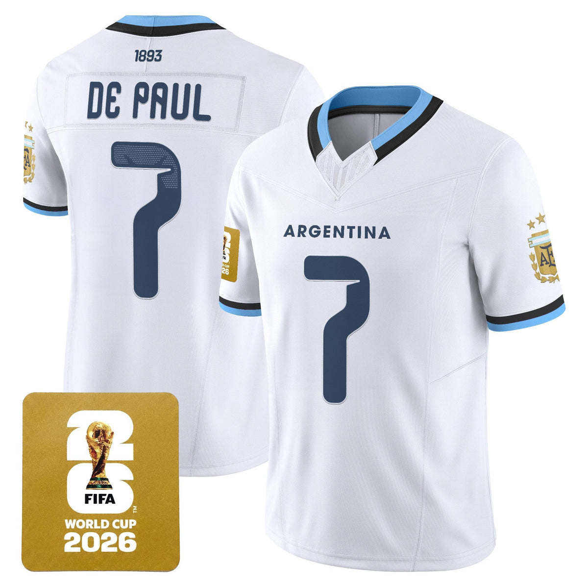 Argentina 2026 World Cup Vapor Football Jersey - Stitched