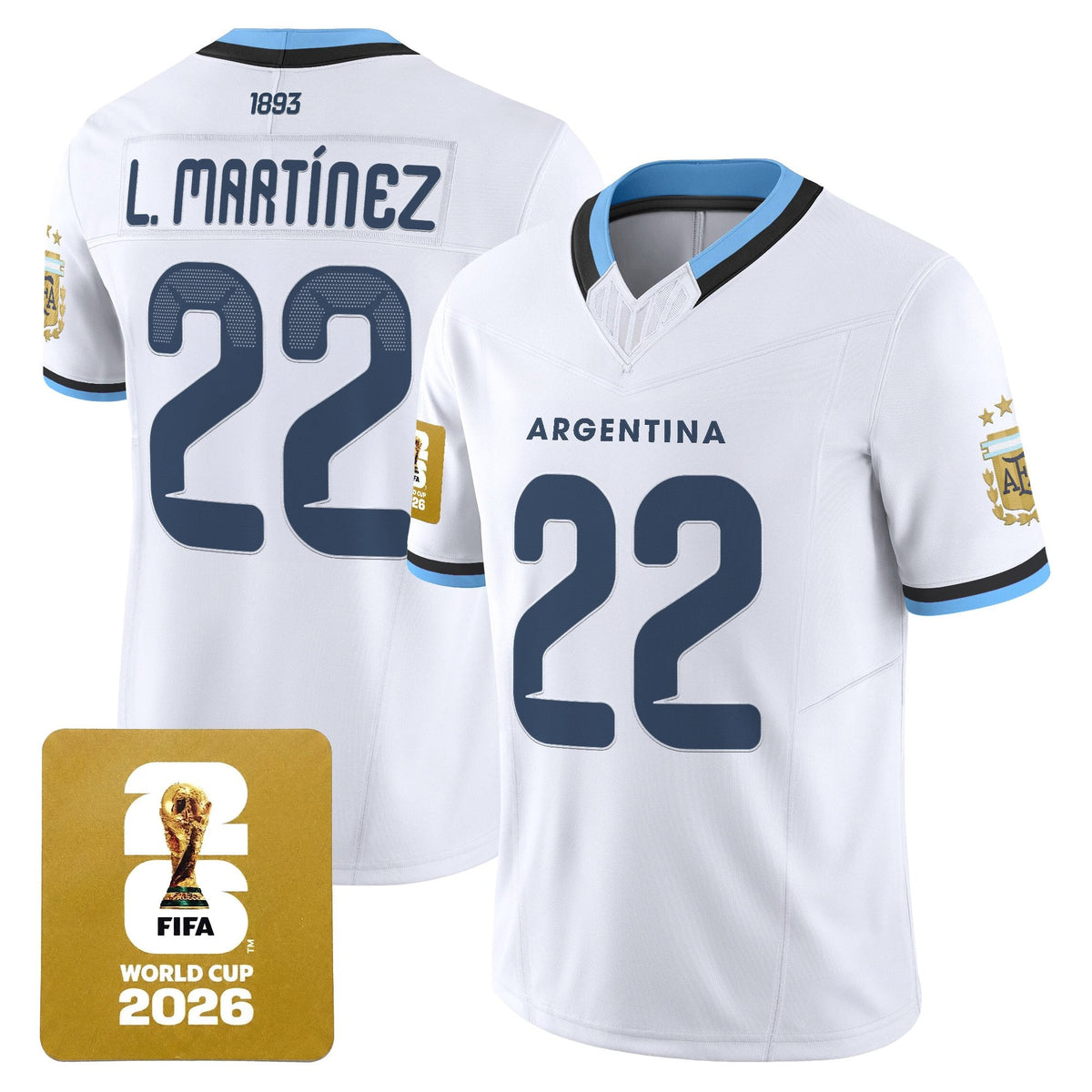 Argentina 2026 World Cup Vapor Football Jersey - Stitched