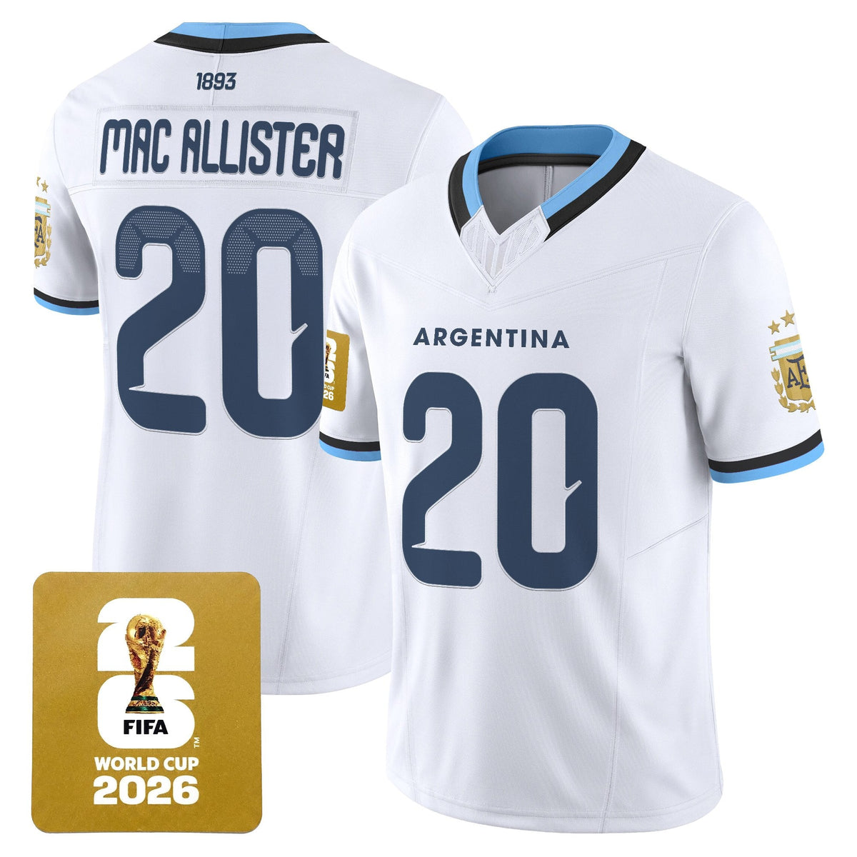 Argentina 2026 World Cup Vapor Football Jersey - Stitched