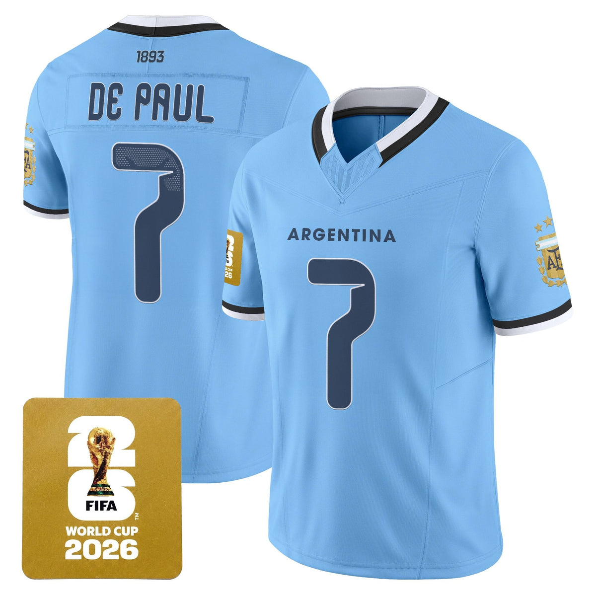 Argentina 2026 World Cup Vapor Football Jersey - Stitched