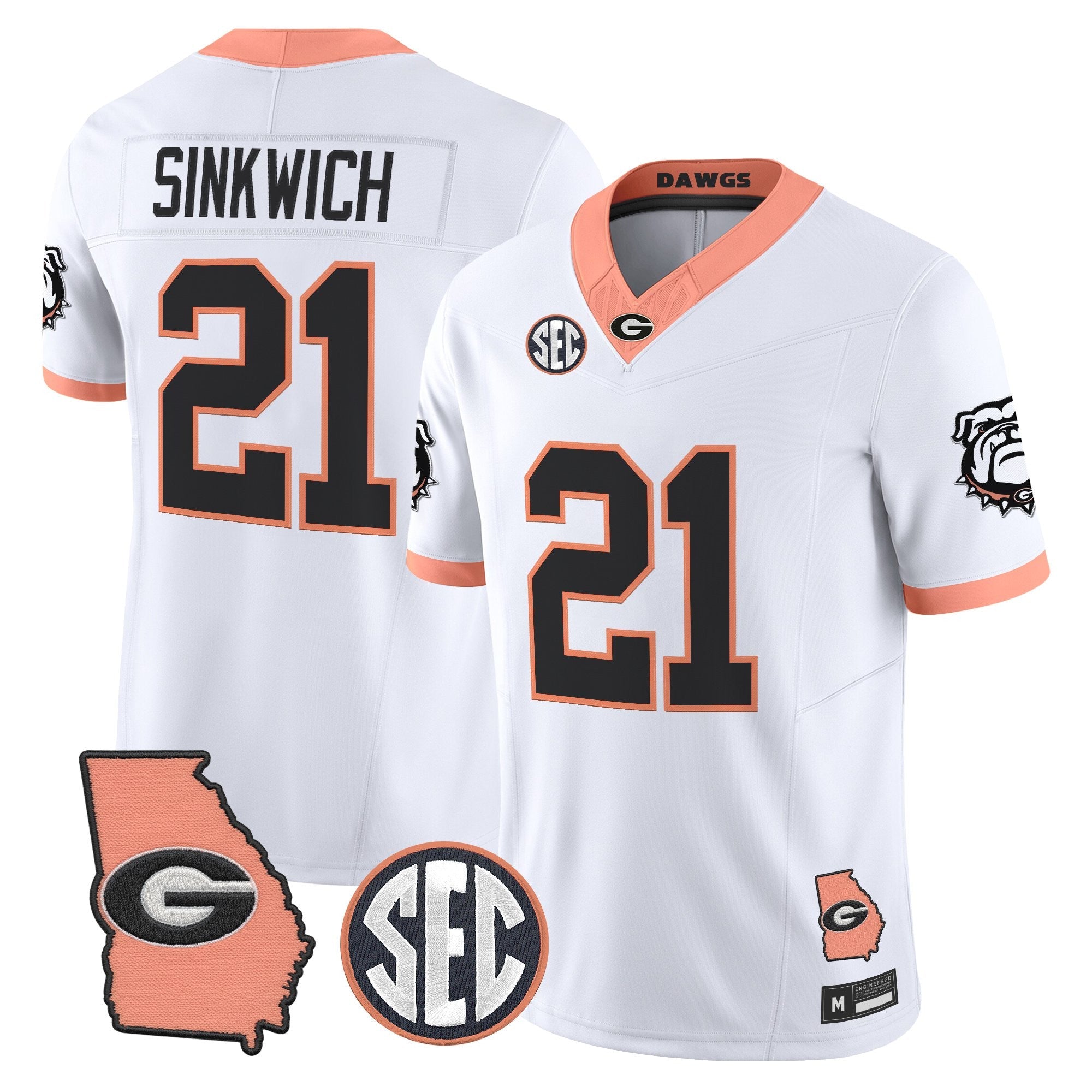 UGA The Big Peach Vapor Limited Jersey - Stitched