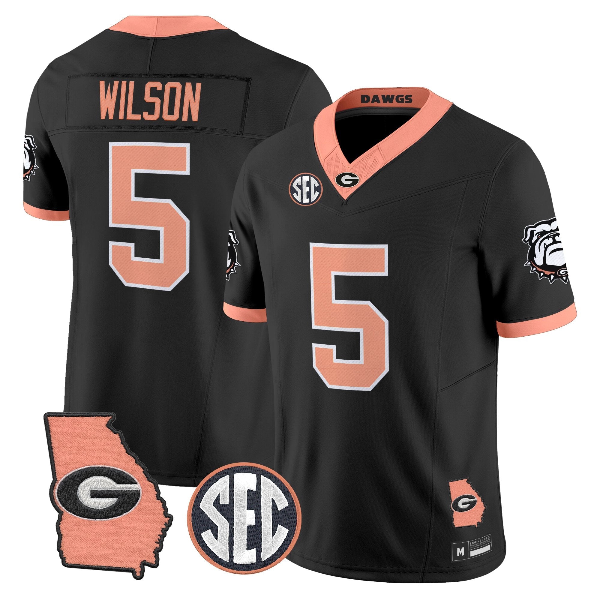 UGA The Big Peach Vapor Limited Jersey - Stitched