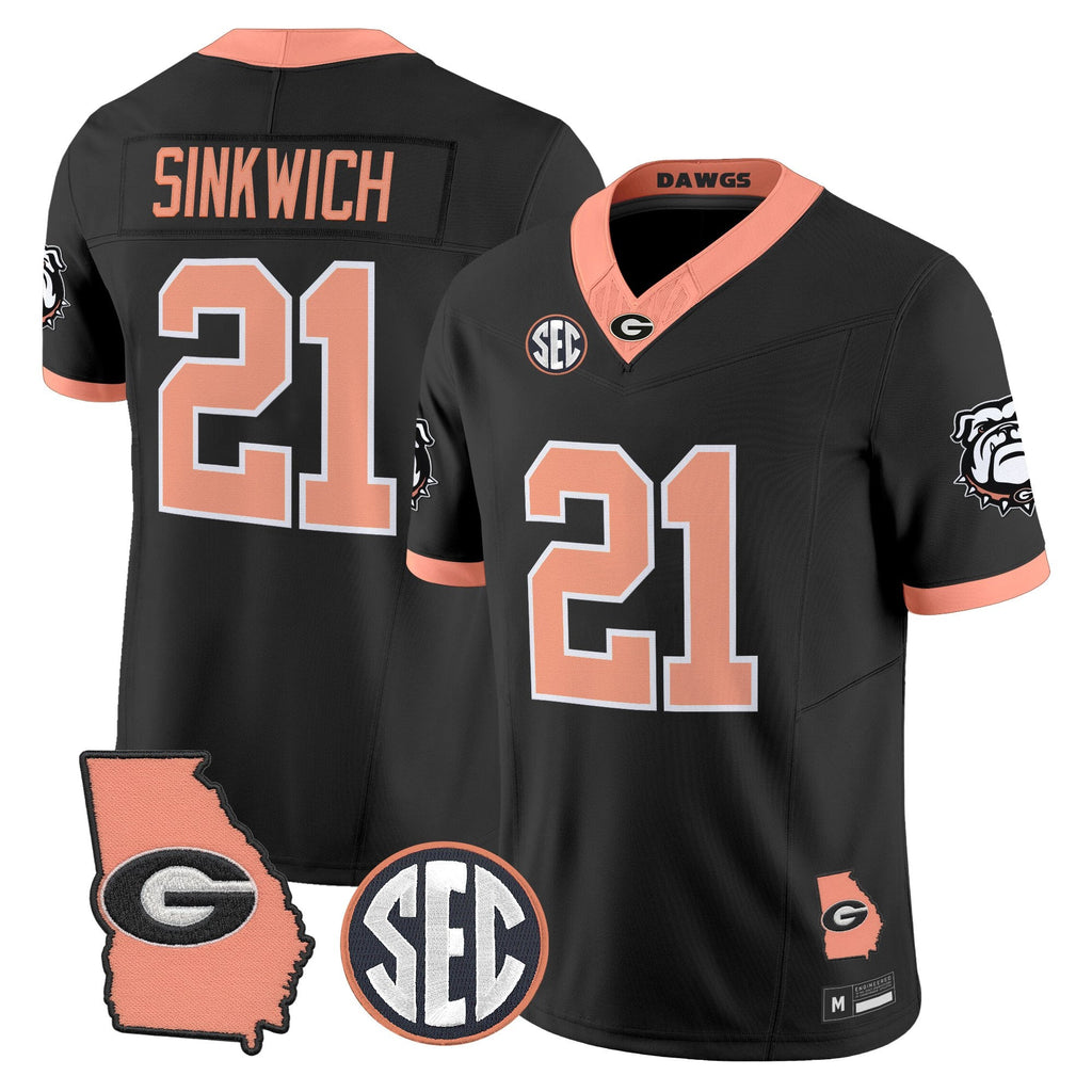 UGA The Big Peach Vapor Limited Jersey - Stitched