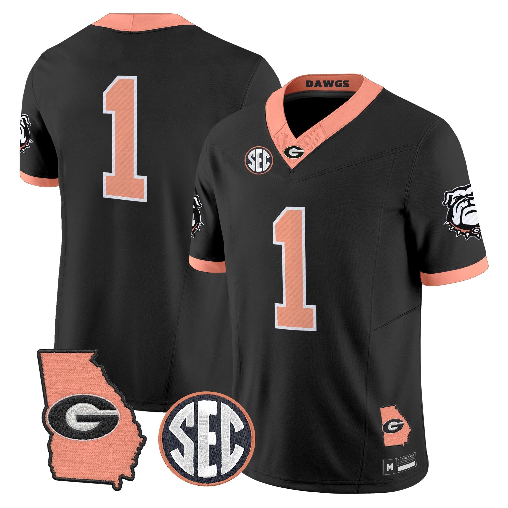 UGA The Big Peach Vapor Limited Jersey - Stitched