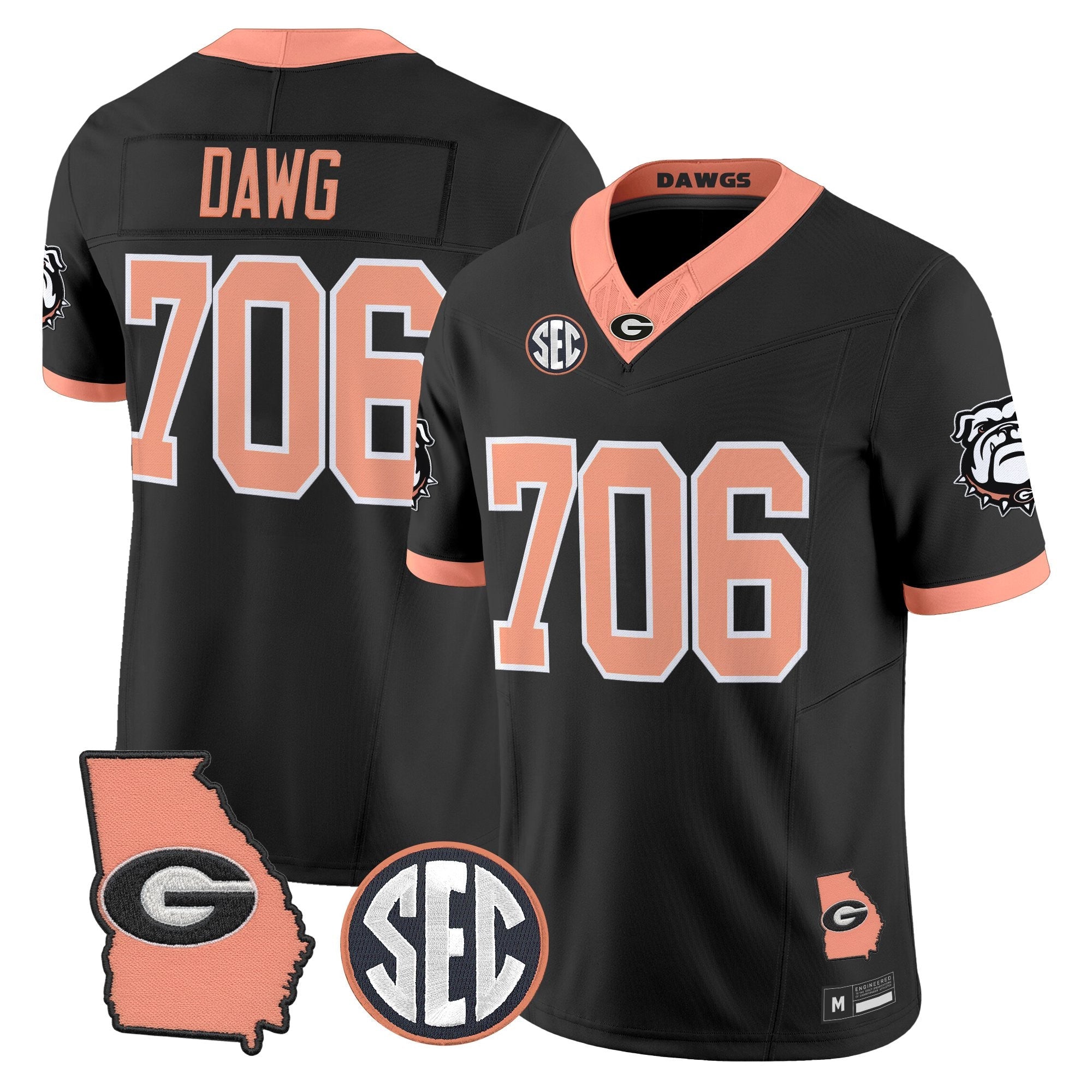 UGA The Big Peach Vapor Limited Jersey - Stitched