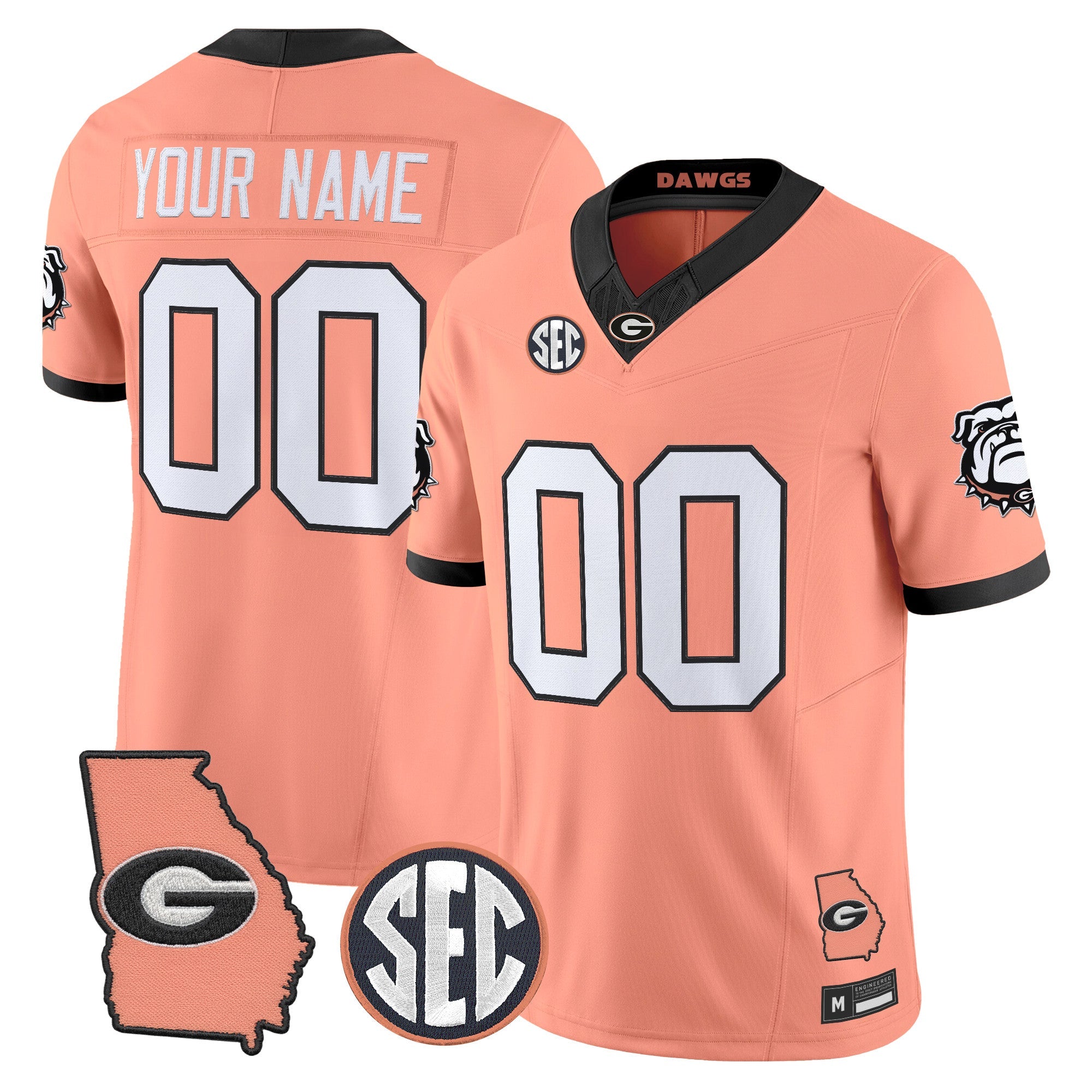 UGA The Big Peach Vapor Limited Custom Jersey - Stitched
