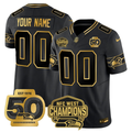 SEA 50th & NFC West Champions Patch Patch Gold Vapor Limited Custom Jersey