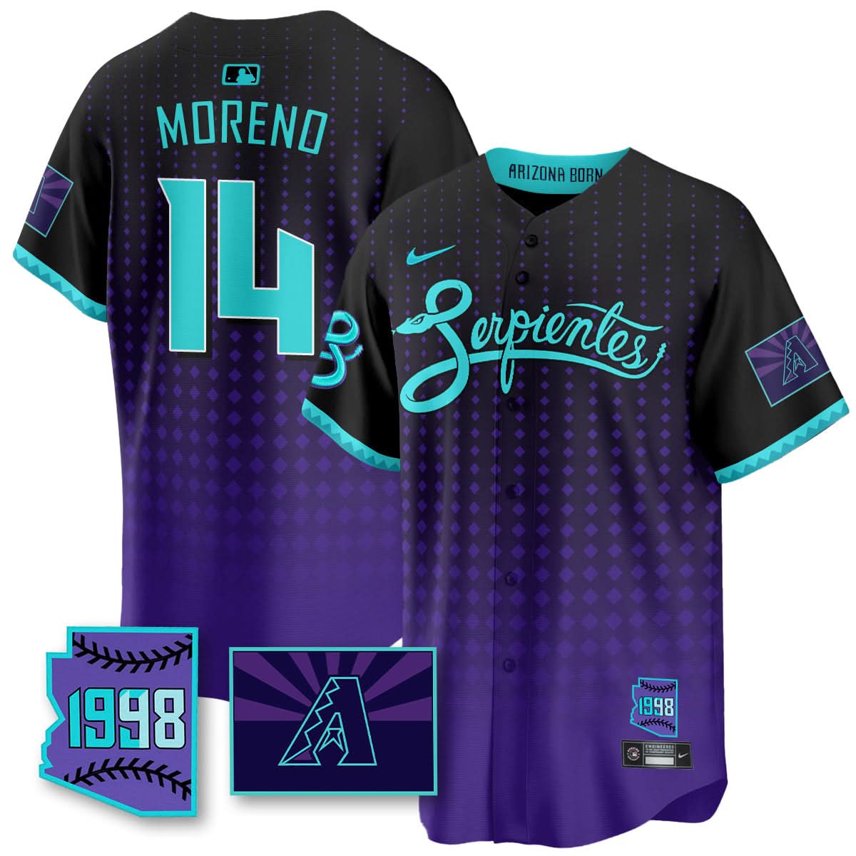 AD Purple for Second Serpientes City Connect Jersey - Stitched