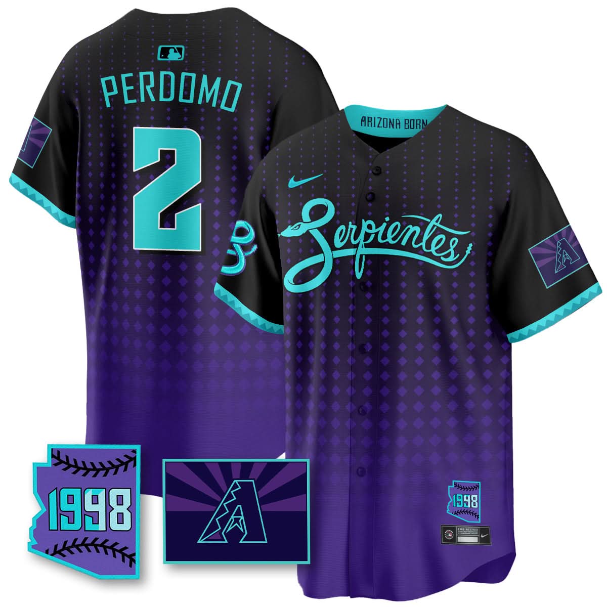 AD Purple for Second Serpientes City Connect Jersey - Stitched