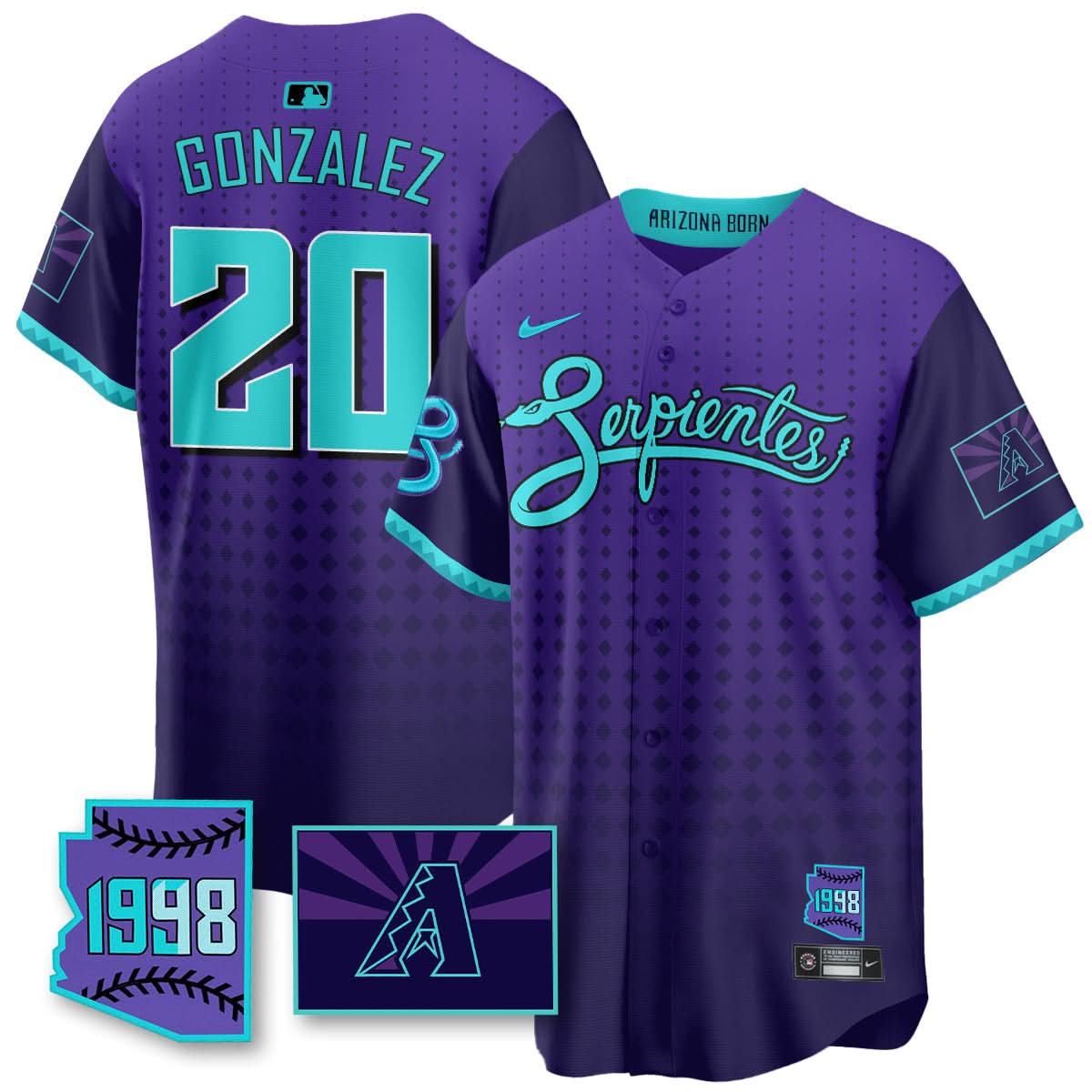 AD Purple for Second Serpientes City Connect Jersey - Stitched