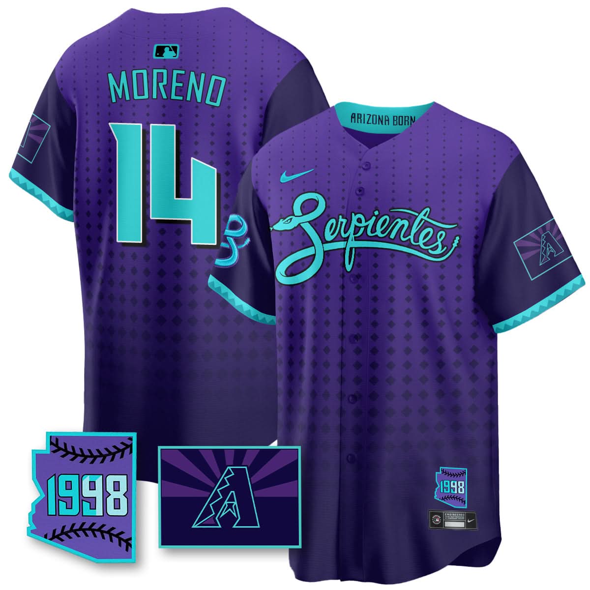 AD Purple for Second Serpientes City Connect Jersey - Stitched
