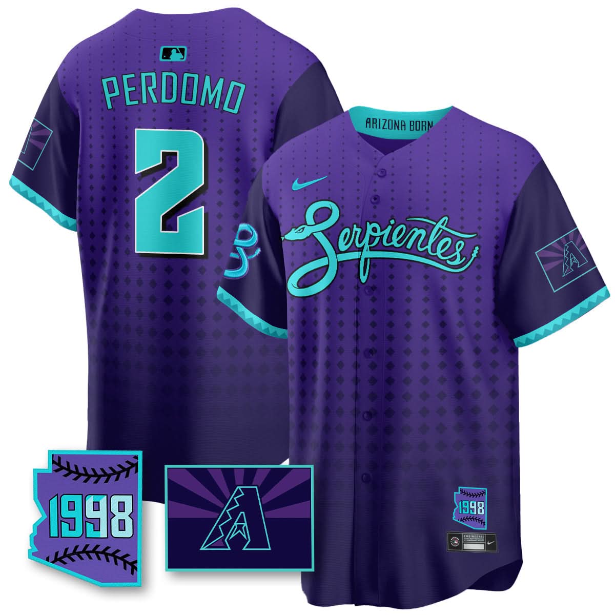 AD Purple for Second Serpientes City Connect Jersey - Stitched
