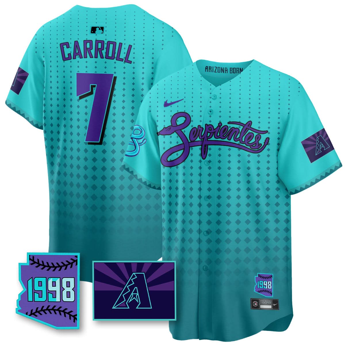 AD Purple for Second Serpientes City Connect Jersey - Stitched