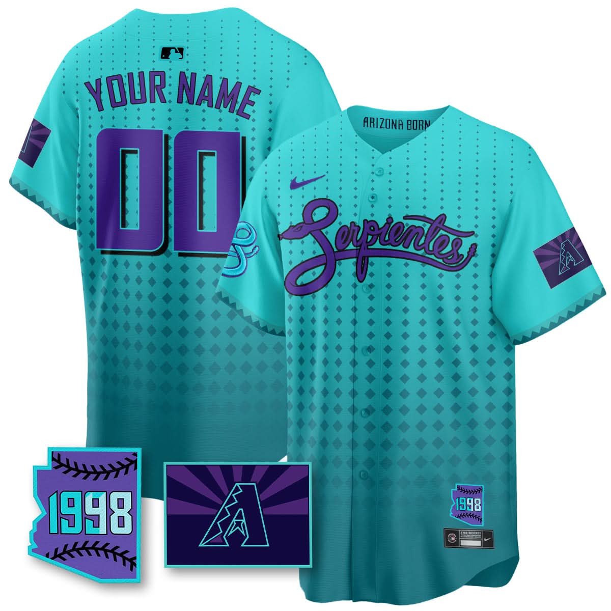 AD Purple for Second “Serpientes” City Connect Custom Jersey - Stitched