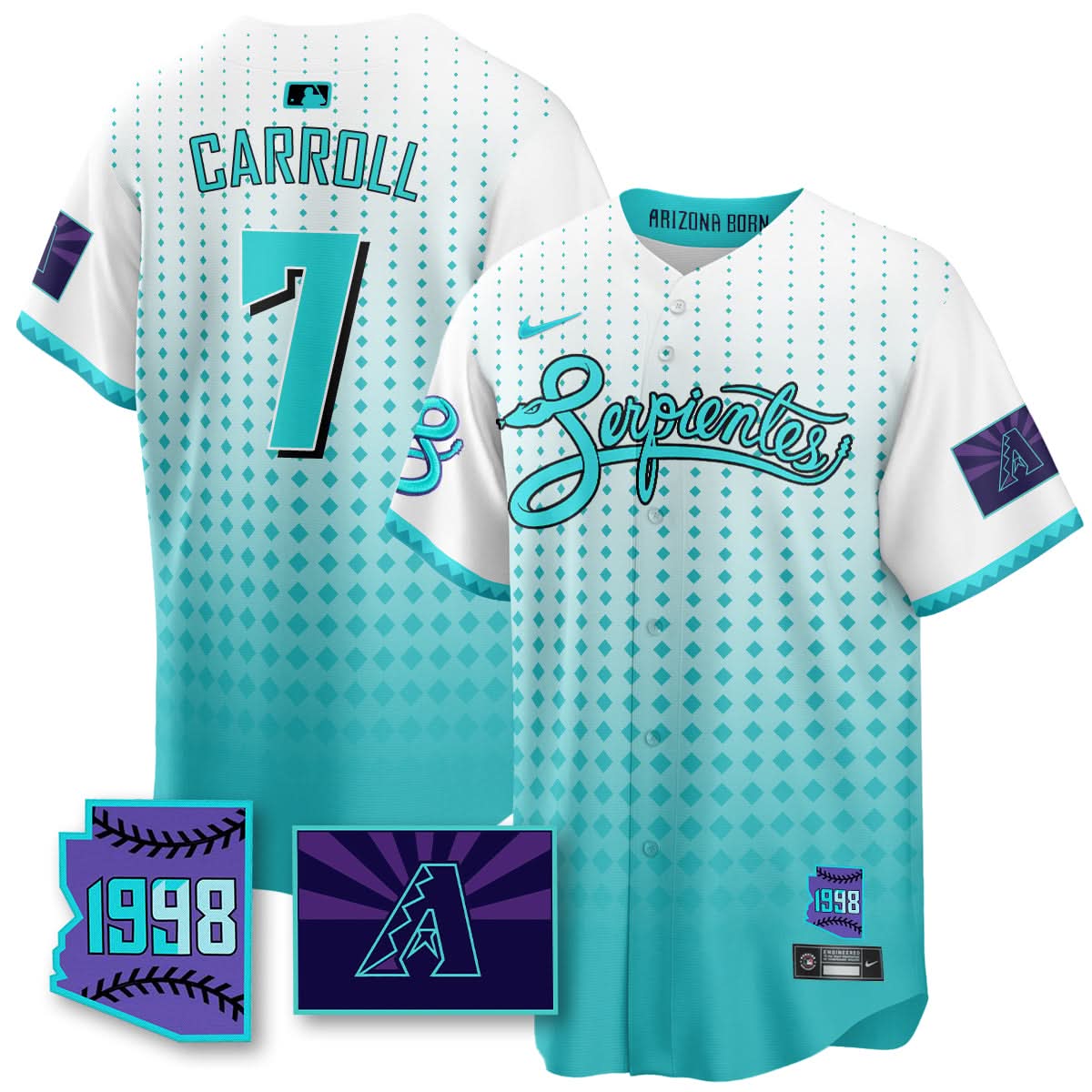 AD Purple for Second Serpientes City Connect Jersey - Stitched