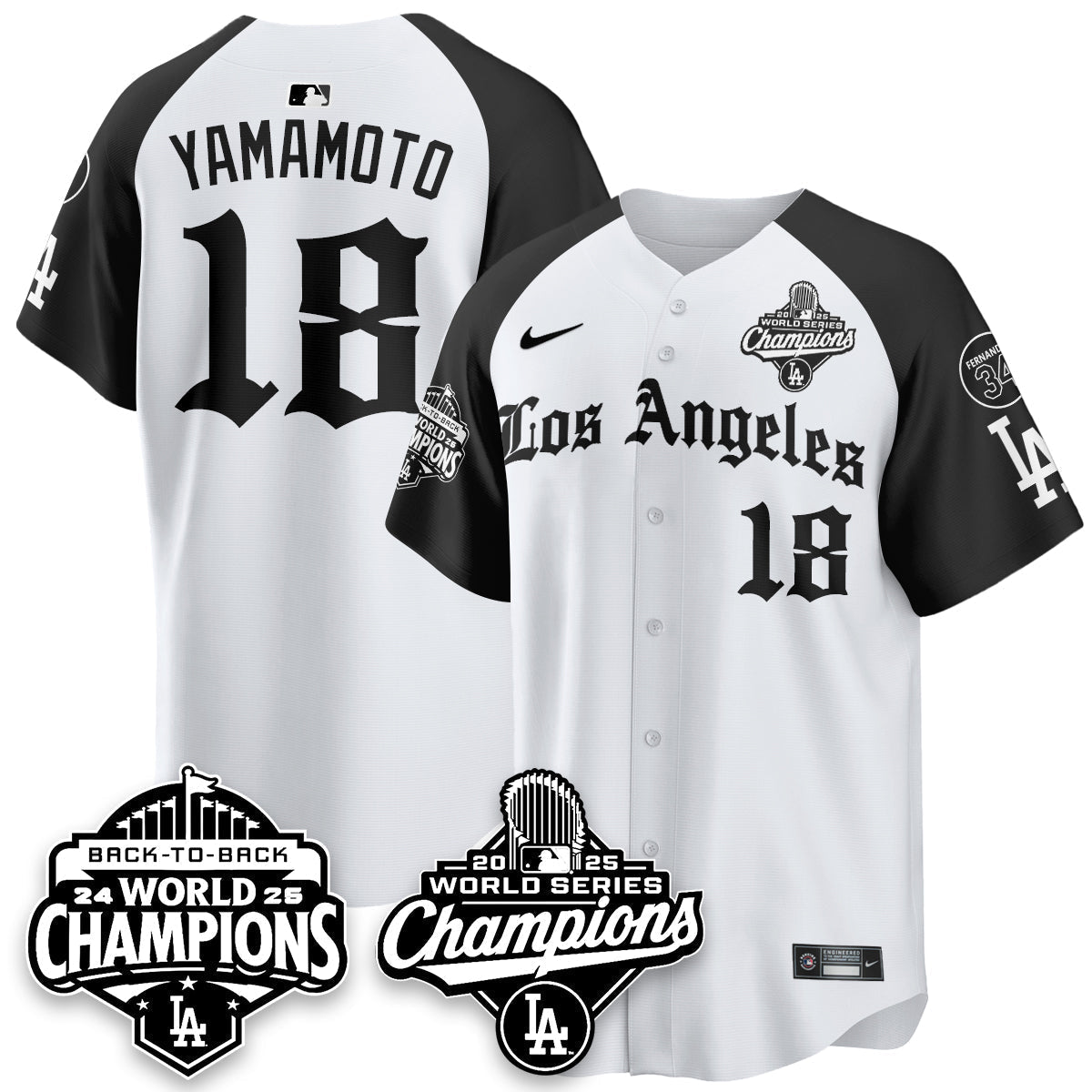 LAD 2025 World Series Champions Vapor Premier Limited Jersey - LA Gothic Edition - Stitched
