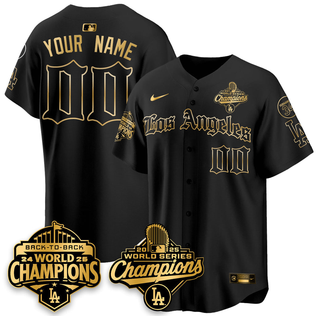 LAD 2025 World Series Champions Vapor Premier Limited Jersey - LA Gothic Edition - Stitched