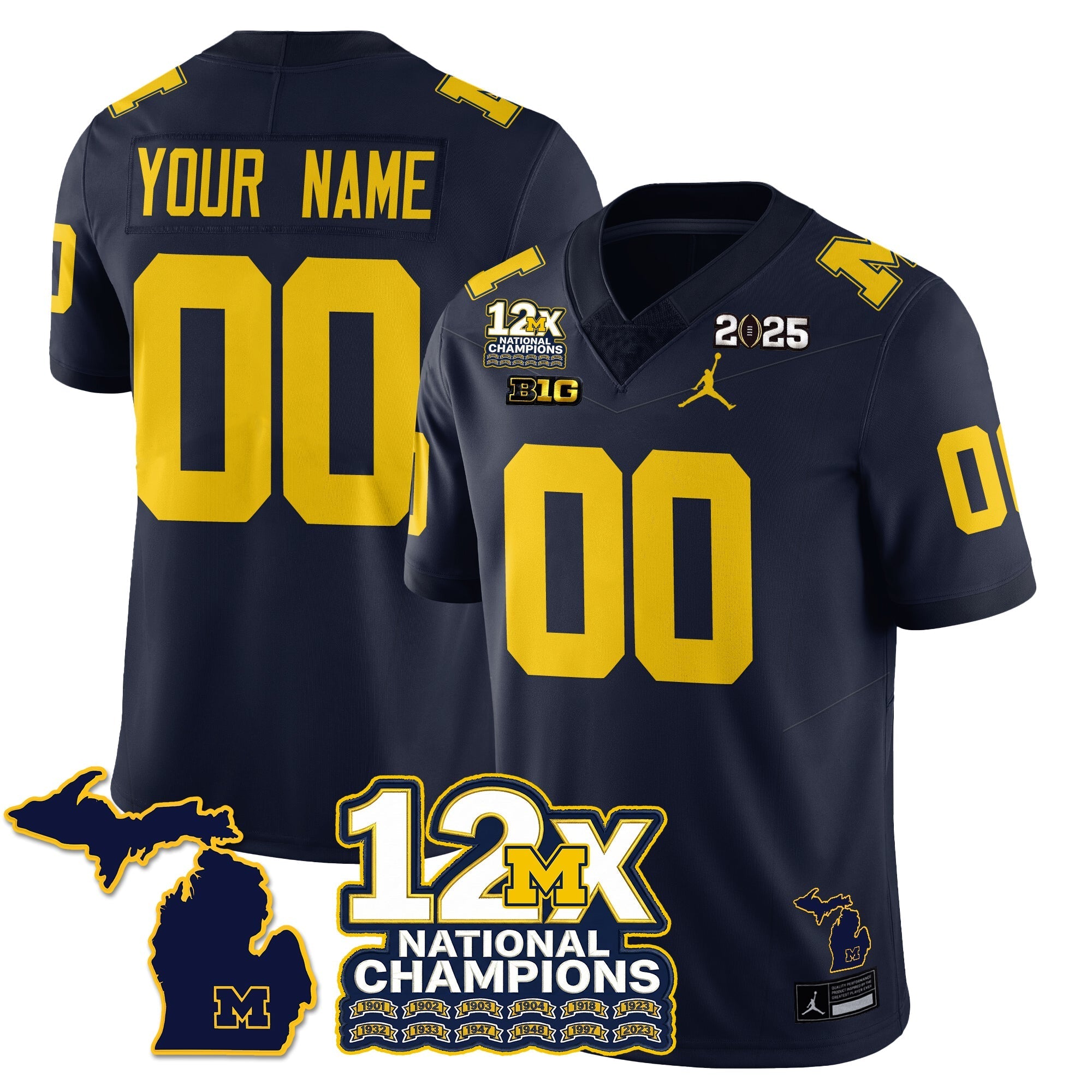 MICH 12x-Time National Champions Vapor Limited Football Jersey
