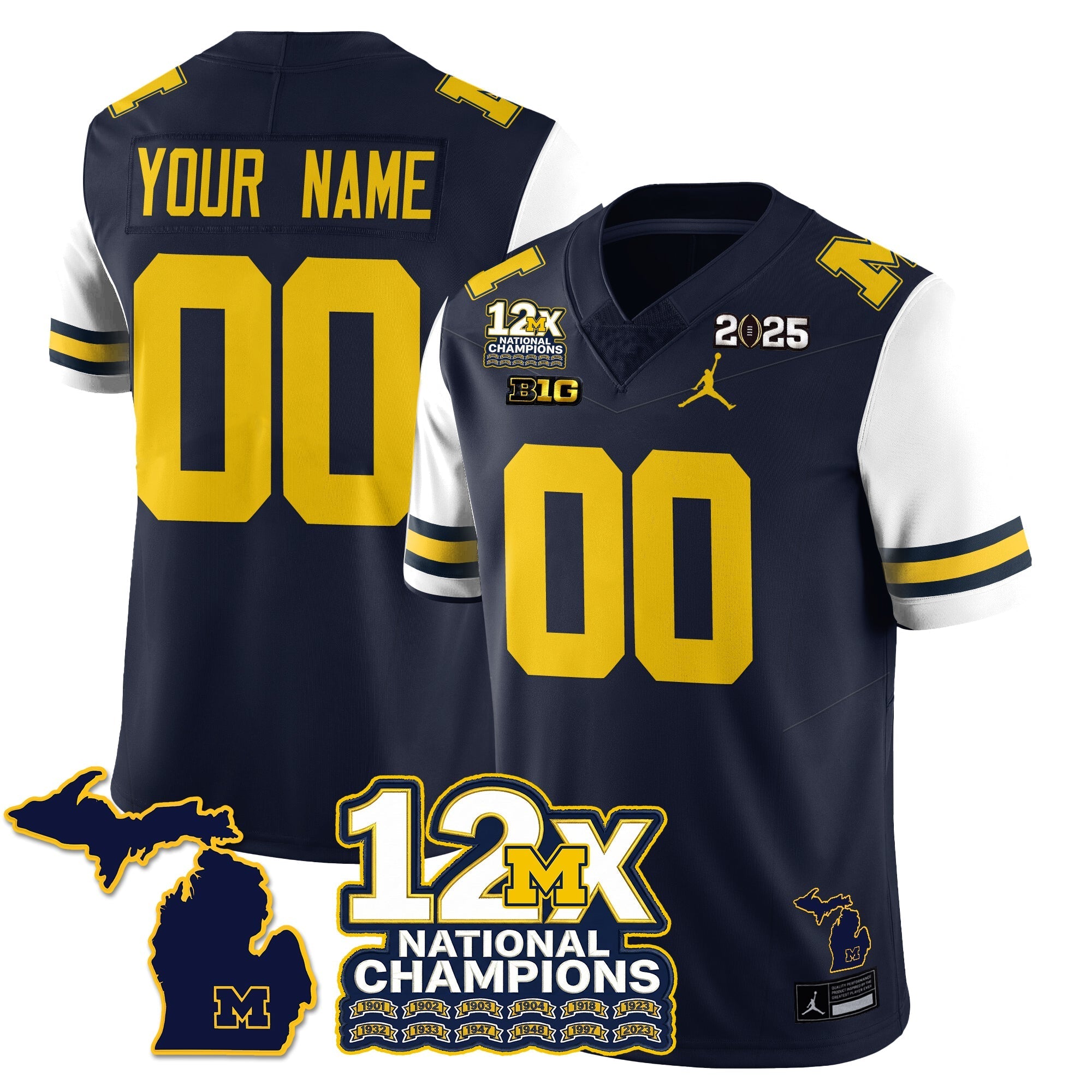 MICH 12x-Time National Champions Vapor Limited Football Jersey