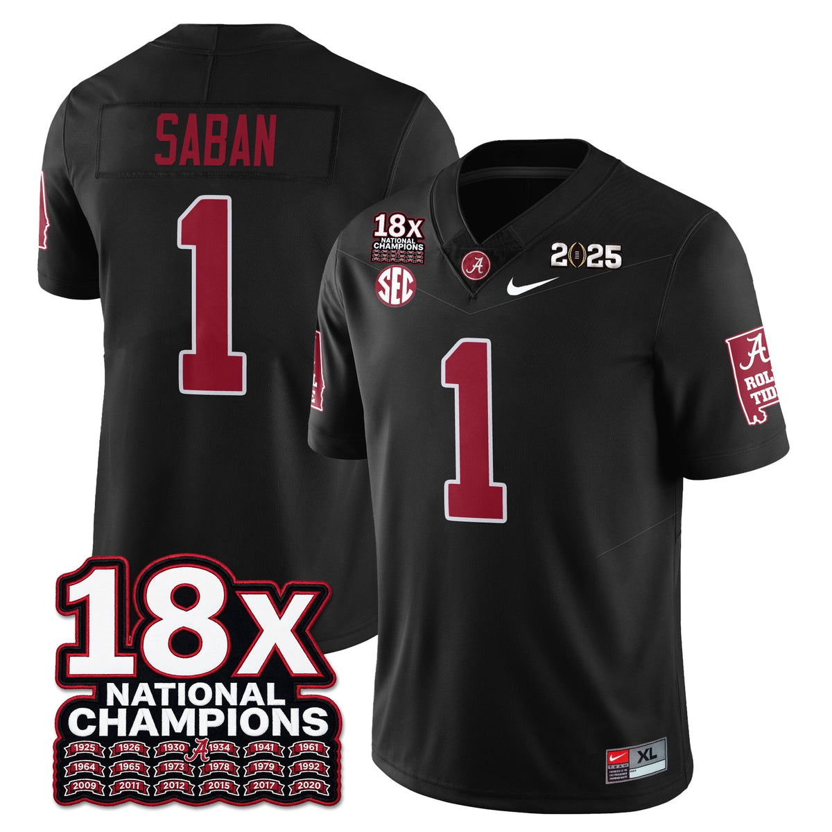BAMA 18x-Time National Champions Vapor Limited Football Jersey