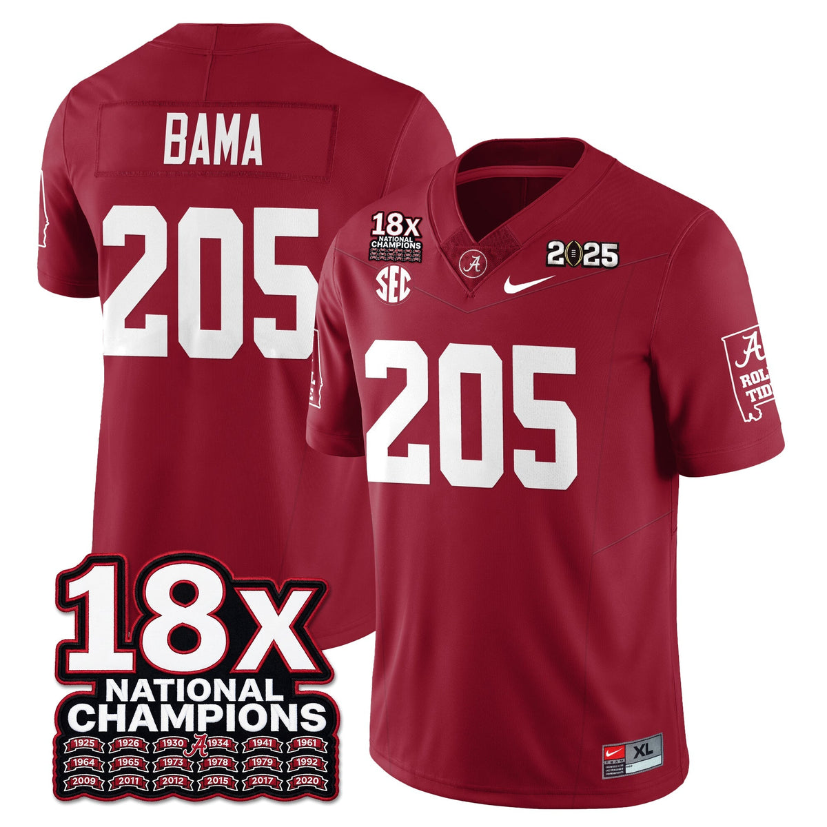 BAMA 18x-Time National Champions Vapor Limited Football Jersey