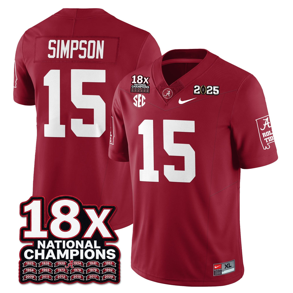 BAMA 18x-Time National Champions Vapor Limited Football Jersey
