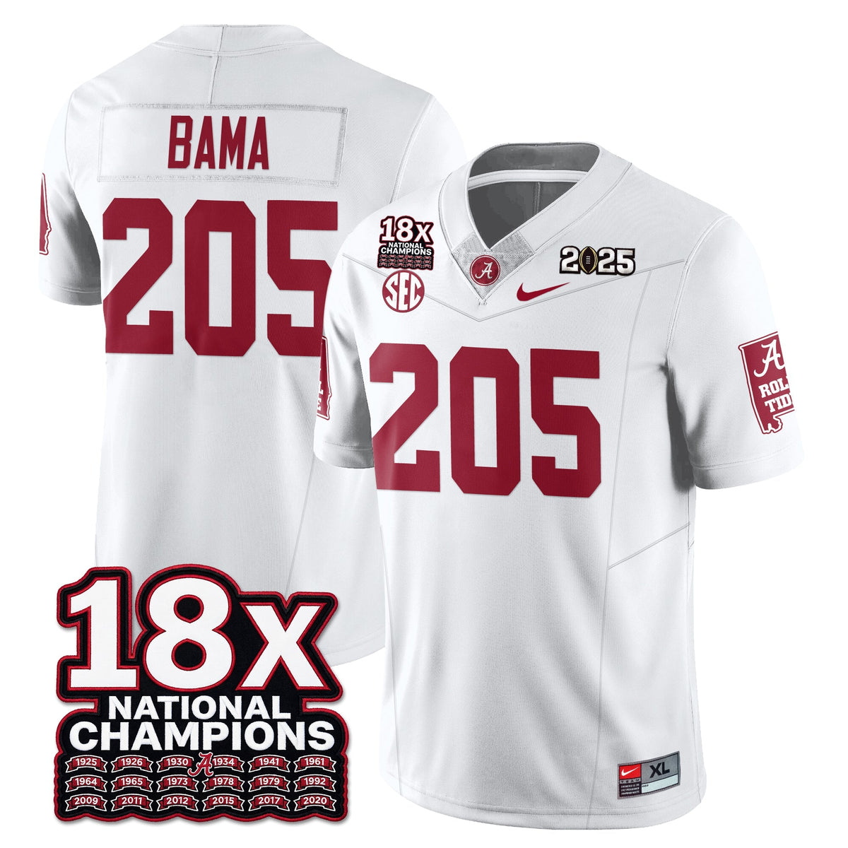 BAMA 18x-Time National Champions Vapor Limited Football Jersey