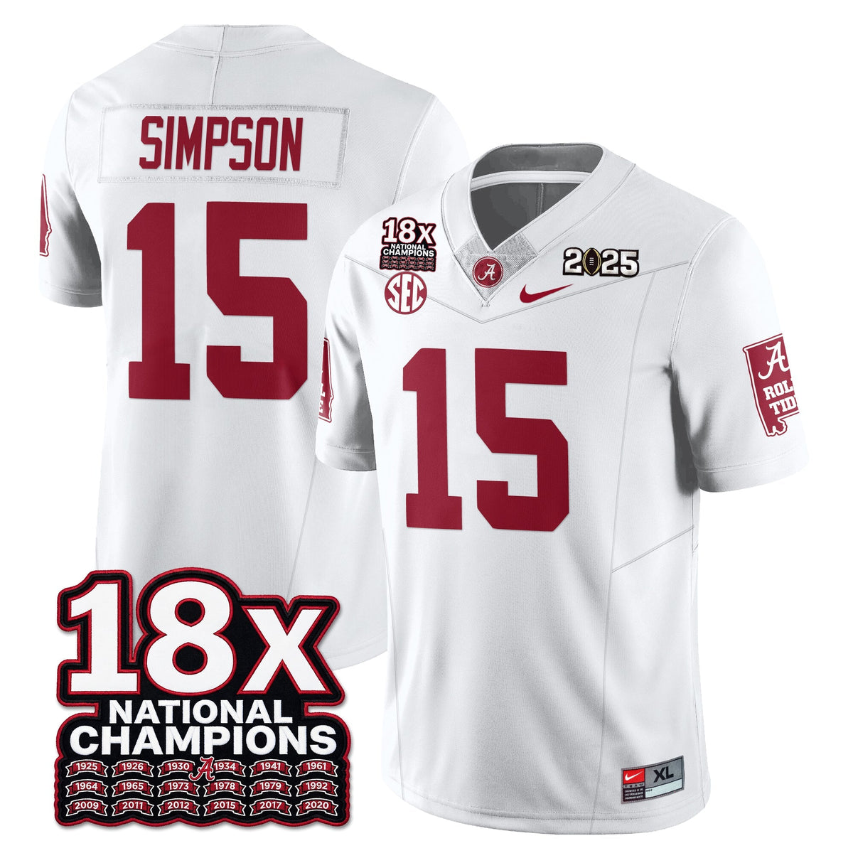 BAMA 18x-Time National Champions Vapor Limited Football Jersey