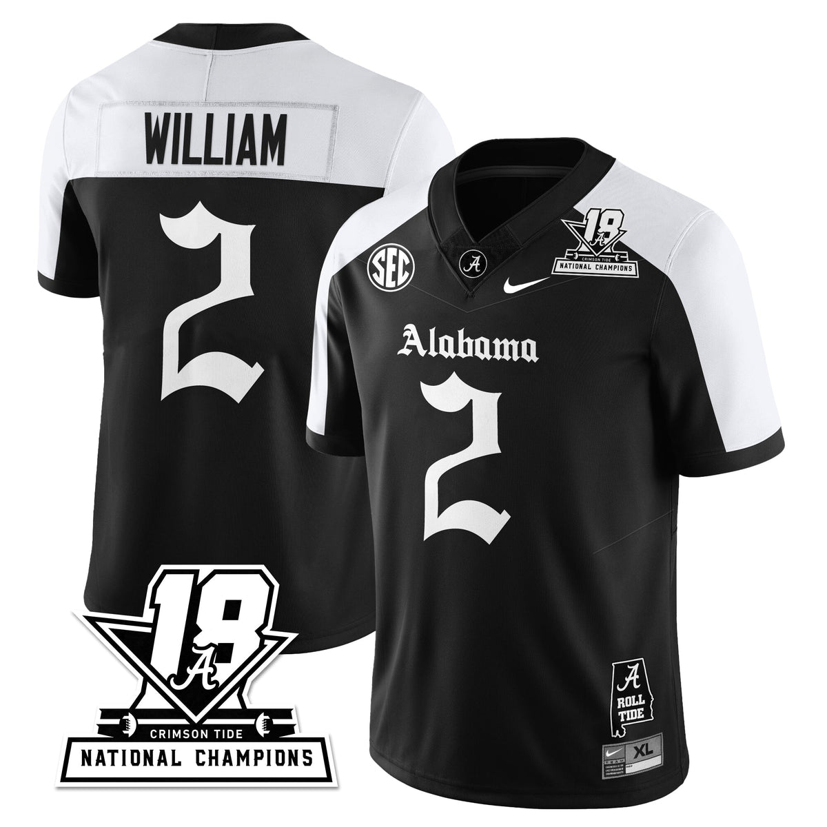BAMA 18x-Time National Champions Gothic Vapor Limited Jersey