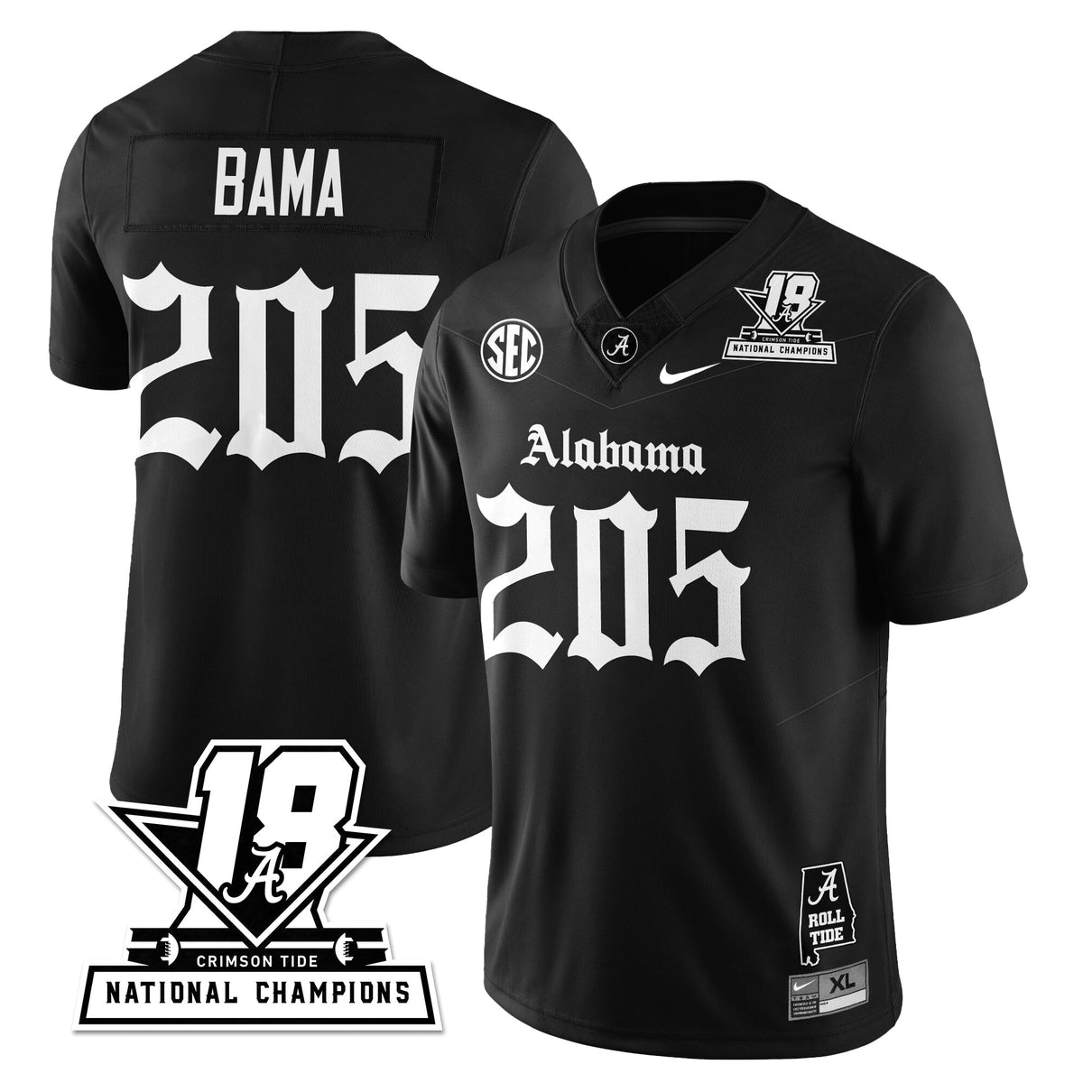 BAMA 18x-Time National Champions Gothic Vapor Limited Jersey
