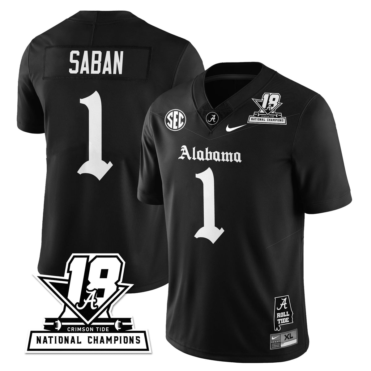 BAMA 18x-Time National Champions Gothic Vapor Limited Jersey